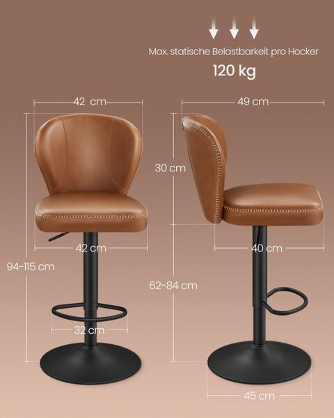 Set dvou barových židlí LJB097K01