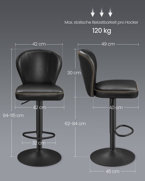 Set dvou barových židlí LJB097B01