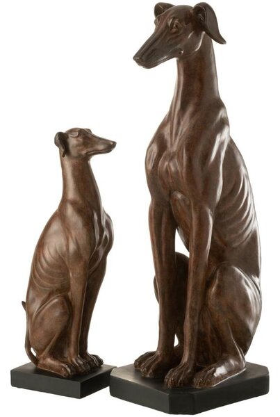 -25 % Dny MOMENTI– Hnědá dekorativní soška J-Line Greyhound 79,5 cm