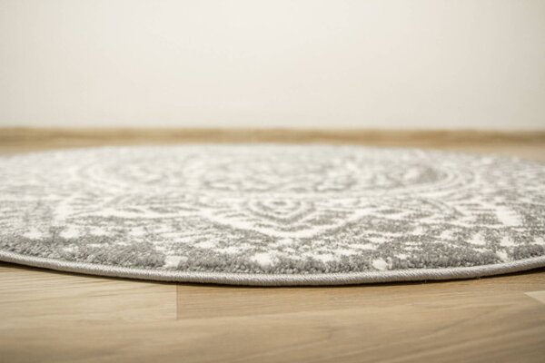 Koberec Lima G757A mandala, krémový / šedý kruh
