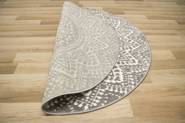 Koberec Lima G757A mandala, krémový / šedý kruh