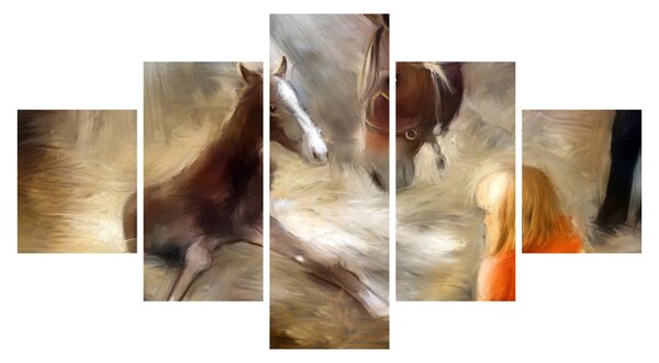Obraz - Vítej na světě, hříbátko (125x70 cm)