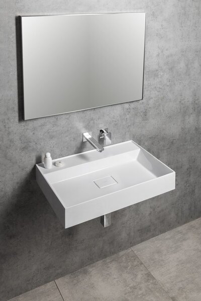 Sapho Sapho, GODIVA umyvadlo 96x44cm, litý mramor, bílá, GU096-0