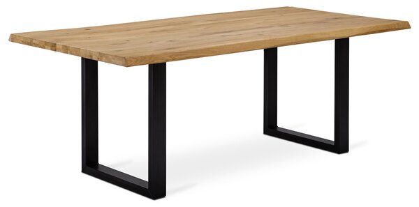 Jídelní stůl DS-M179 OAK 180x90 cm, masiv dub, olej, kov černý matný lak
