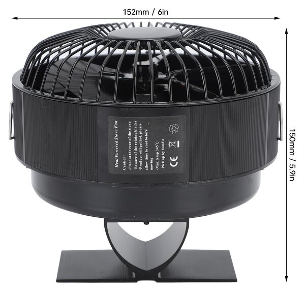 Ventilátor pro kamna s otevřeným ohniskem, poháněný teplem, vhodný pro kamna na dřevo a petrolejová kamna