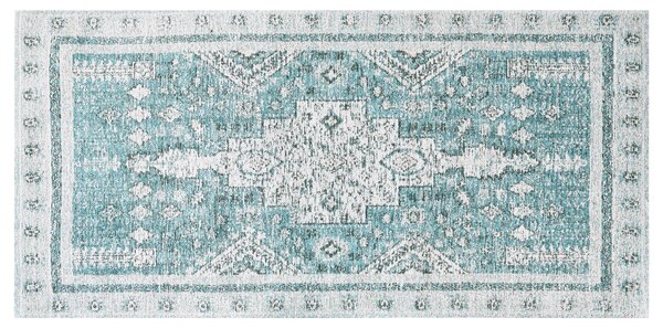 Bavlněný koberec 80 x 150 cm mentolově zelený FULLA