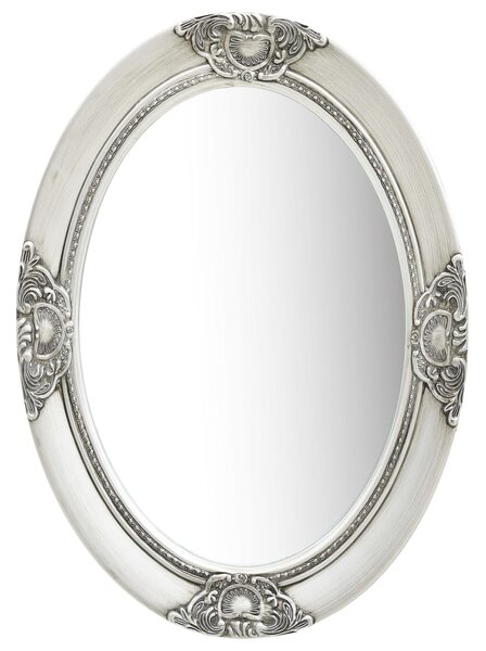 Nástěnné zrcadlo barokní styl 50 x 70 cm stříbrné