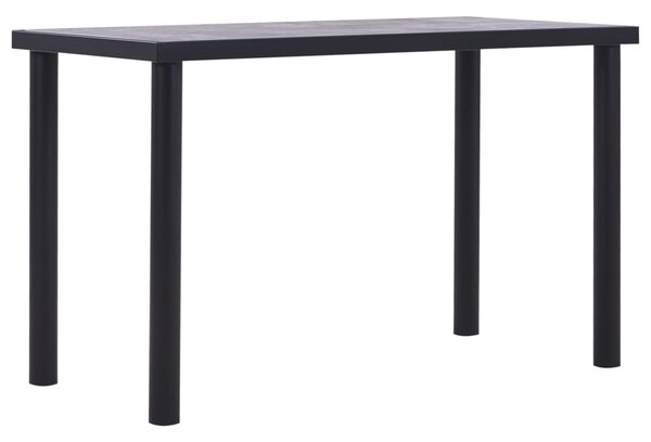 Jídelní stůl černý a betonově šedý 120 x 60 x 75 cm MDF
