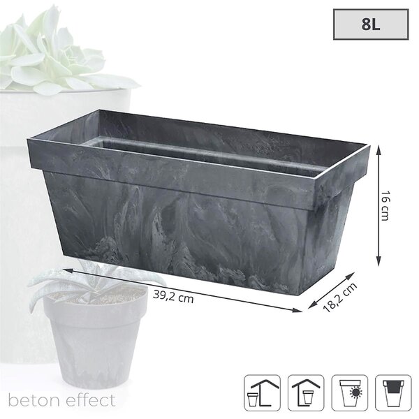 PROSPERPLAST Truhlík CUBE CASE BETON EFFECT antracit 40cm