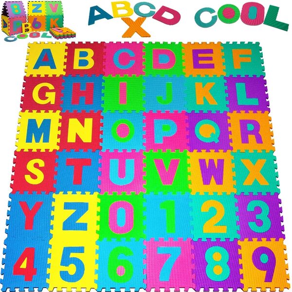 Pěnová podložka pro děti PUZZLE, 86 dílů, vícebarevná Spielwerk