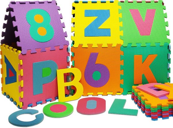 Pěnová podložka pro děti PUZZLE, 86 dílů, vícebarevná Spielwerk