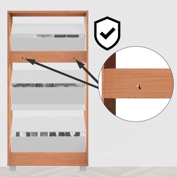 Botník výklopný buk/bílá, 115 x 60 x 24 cm 100480