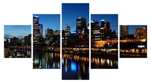 Obraz noci v Melbourne (125x70 cm)