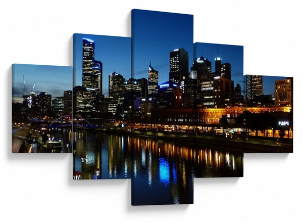 Obraz noci v Melbourne (125x70 cm)