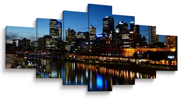 Obraz noci v Melbourne (210x100 cm)