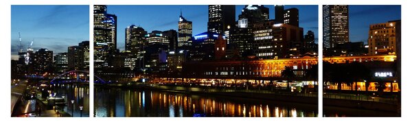 Obraz noci v Melbourne (170x50 cm)