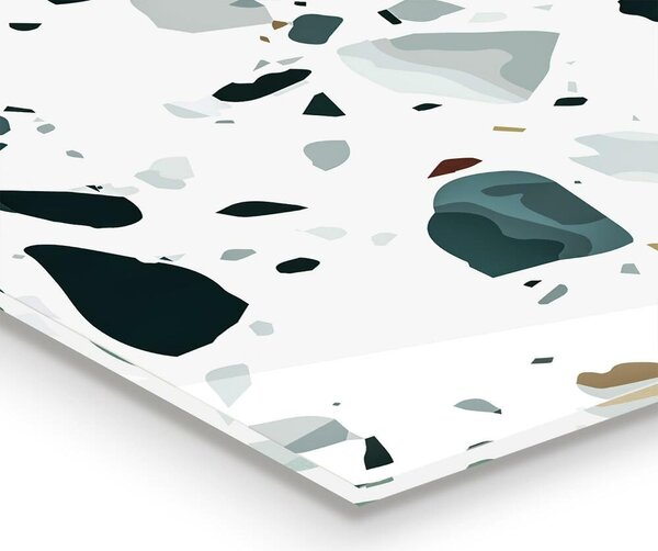 Skleněný panel Gray quartz terrazzo textura