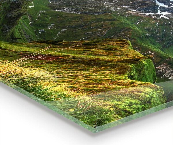 Skleněný panel Východ slunce mountain glade