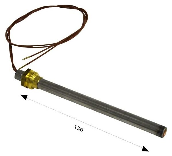 Topná spirála pro peletové kamna, 250 W, délka 136 mm, průměr 9,9 mm