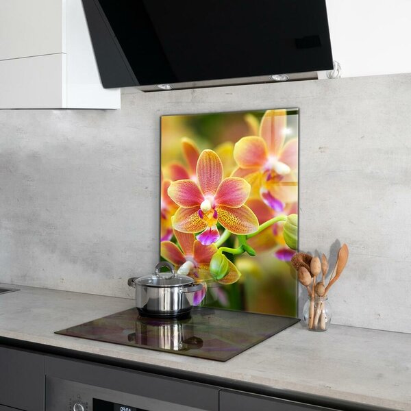 Skleněný panel Oranžová orchidej