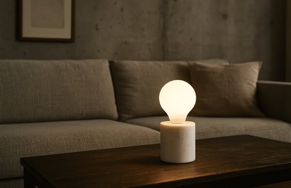 Bílá mramorová stolní lampa Somcasa Roser 11 cm