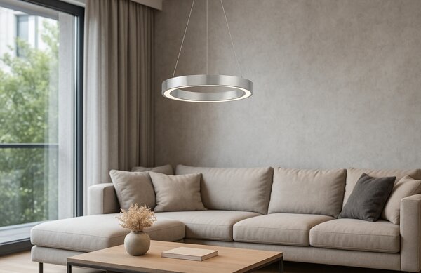 Stříbrné závěsné LED světlo Nova Luce Rando Thin 60 cm