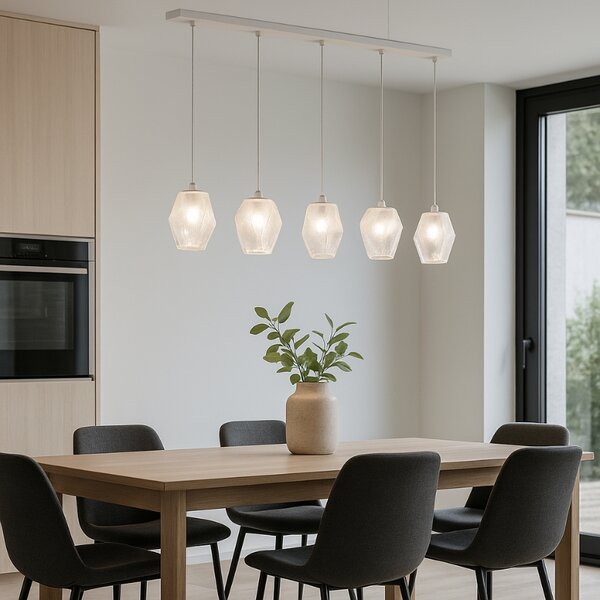 Skleněné závěsné světlo Nova Luce Ice 84 cm