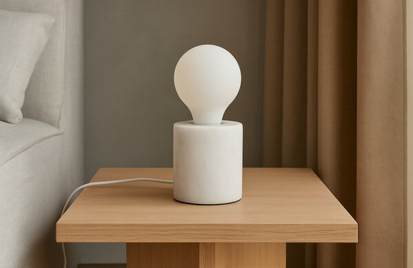 Bílá mramorová stolní lampa Somcasa Roser 11 cm