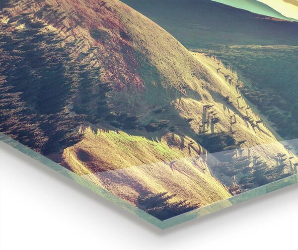Skleněný panel Horská krajina na podzim