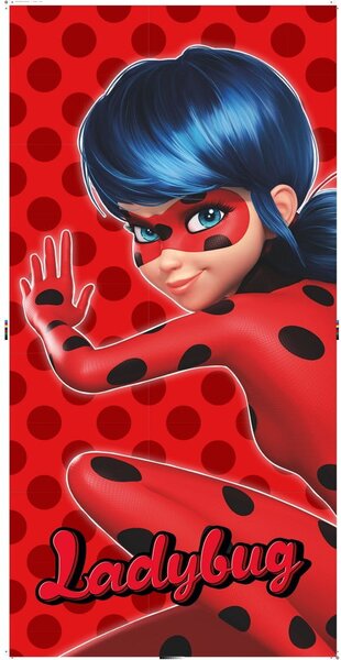Červená bavlněná dětská osuška 70x140 cm Miraculous – Jerry Fabrics