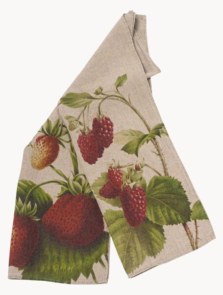 Sada lněných utěrek Strawberry & Raspberry, 2 díly