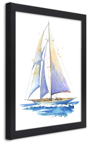 Plakát Plachetnice na vodě Barva rámu: Černá, Velikost: 20 x 30 cm