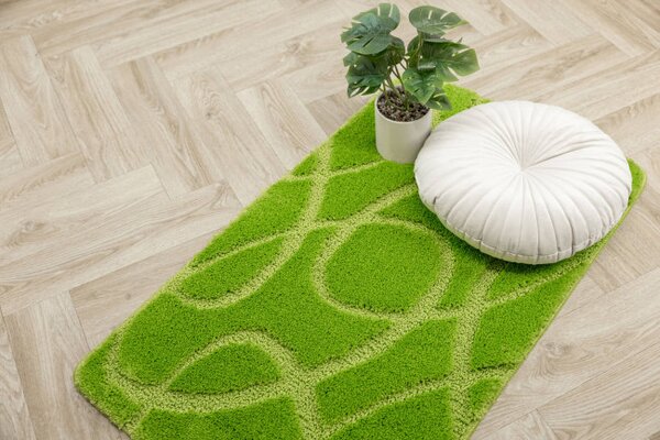 Koupelnový kobereček Kobe Light Green světle zelený, linie