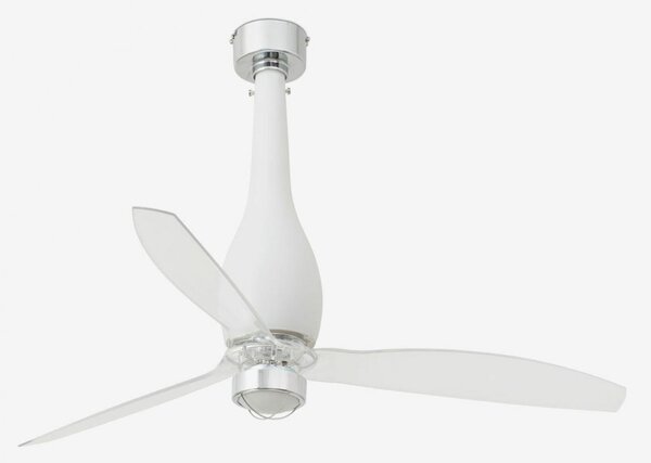 ETERFAN M LED, bílá/transparentní, stropní ventilátor s DC motorem - FARO