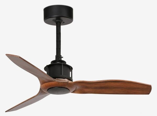 JUST FAN XS, černá/dřevo, stropní ventilátor 81cm - FARO