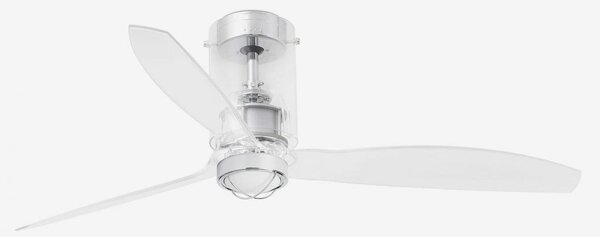 MINI TUBE FAN M LED, transparentní, stropní LED ventilátor s DC motorem - FARO