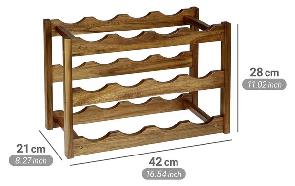 Regál na víno z masivu akácie v přírodní barvě počet lahví 12 42x28x21 cm Fondi – Wenko
