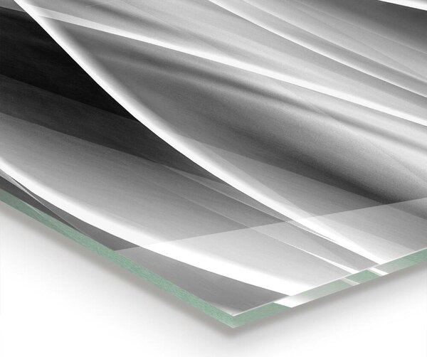 Skleněný panel Abstraktní energie šedé vlny