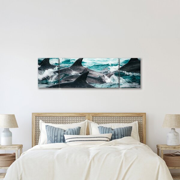 Obraz - Delfíni v oceáně (170x50 cm)