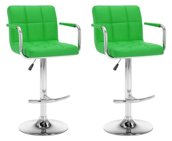 Barové stoličky 2 ks zelené umělá kůže