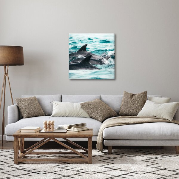 Obraz - Delfíni v oceáně (30x30 cm)