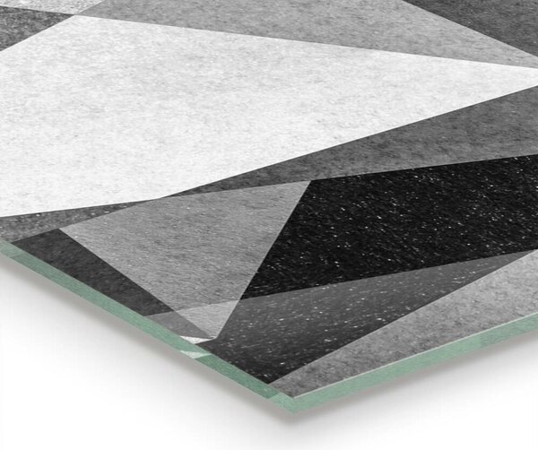 Kuchyňský skleněný panel Šedá geometrická abstrakce