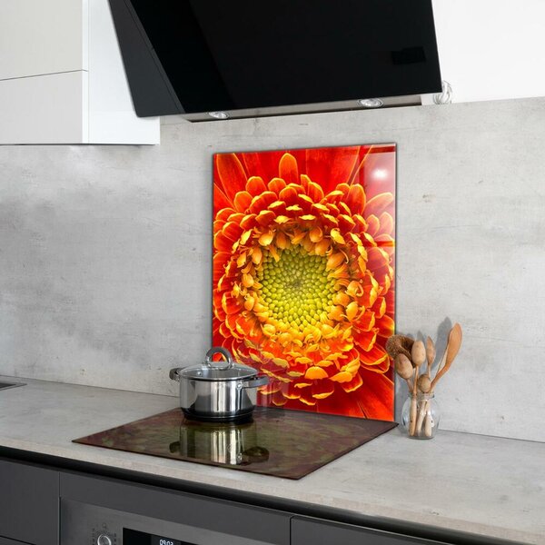 Skleněný panel Květ oranžová gerbera
