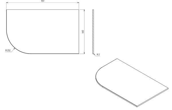 Sapho Sapho, PULSE Rockstone deska 755x12x455mm, pravá, bílá mat, BM760-0101