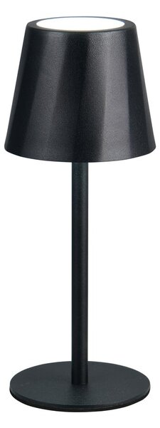 Matně černá LED stolní lampa s kovovým stínidlem (výška 21 cm) Diaz – Reality