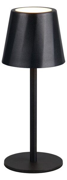 Matně černá LED stolní lampa s kovovým stínidlem (výška 21 cm) Diaz – Reality