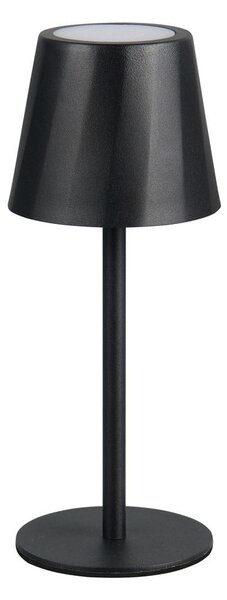 Matně černá LED stolní lampa s kovovým stínidlem (výška 21 cm) Diaz – Reality