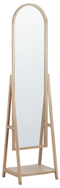 Stojací zrcadlo s policí světlé dřevo CHAMBERY