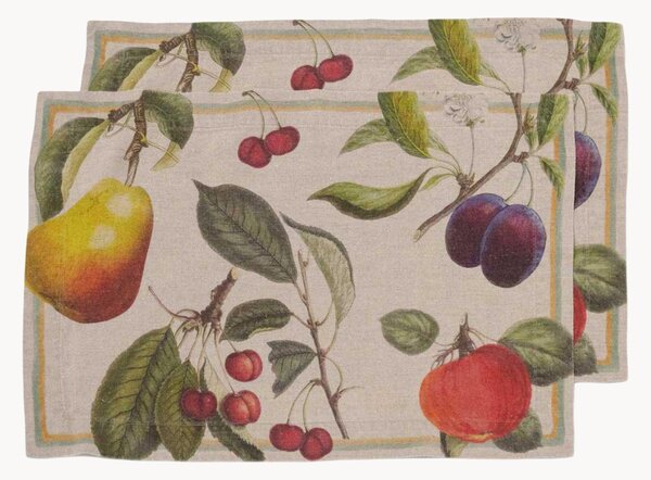 Sada prostírání ze lnu Orchard Fruits, 2 díly