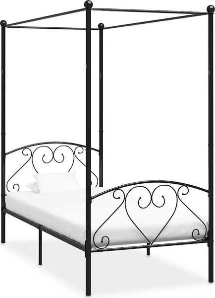 VidaXL Rám postele s nebesy kovový [284428] Barva: Bílá, Velikost: 90 x 200 cm (rám 209 x 97,5 x 198 cm)